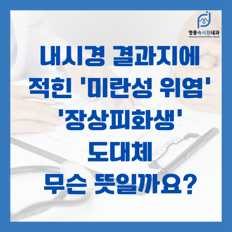 내시경 결과지에 적힌 '미란성 위염', '장상피화생' 도대체 무슨 뜻일까요?