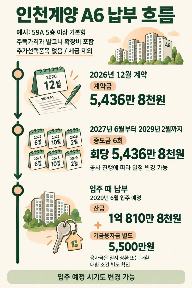 인천계양 A6 공공분양 일반공급, 10월 21일 당첨자 발표 뒤 서류 제출과 계약금 준비