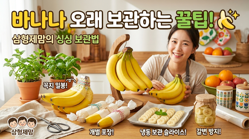 바나나 보관방법!! 갈변 없이 바나나 오랫동안 보관하기 꿀팁!