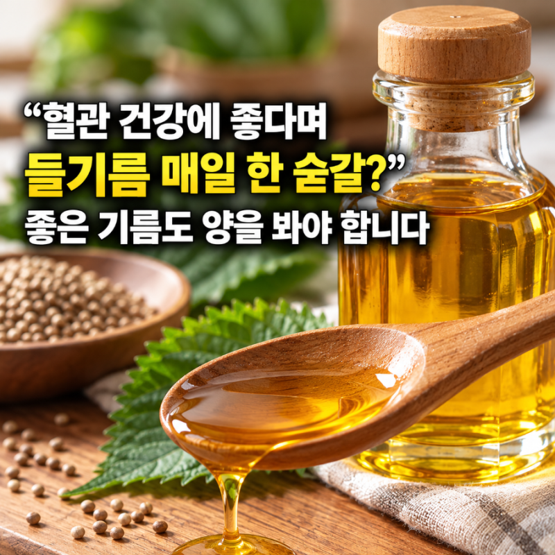 “혈관 건강에 좋다며 들기름 매일 한 숟갈?” 좋은 기름도 양을 봐야 합니다