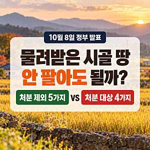 부모님께 물려받은 시골 땅, 농사 안 지어도 안 판다? 농지 전수조사 처분 제외 5가지와 예외 ....