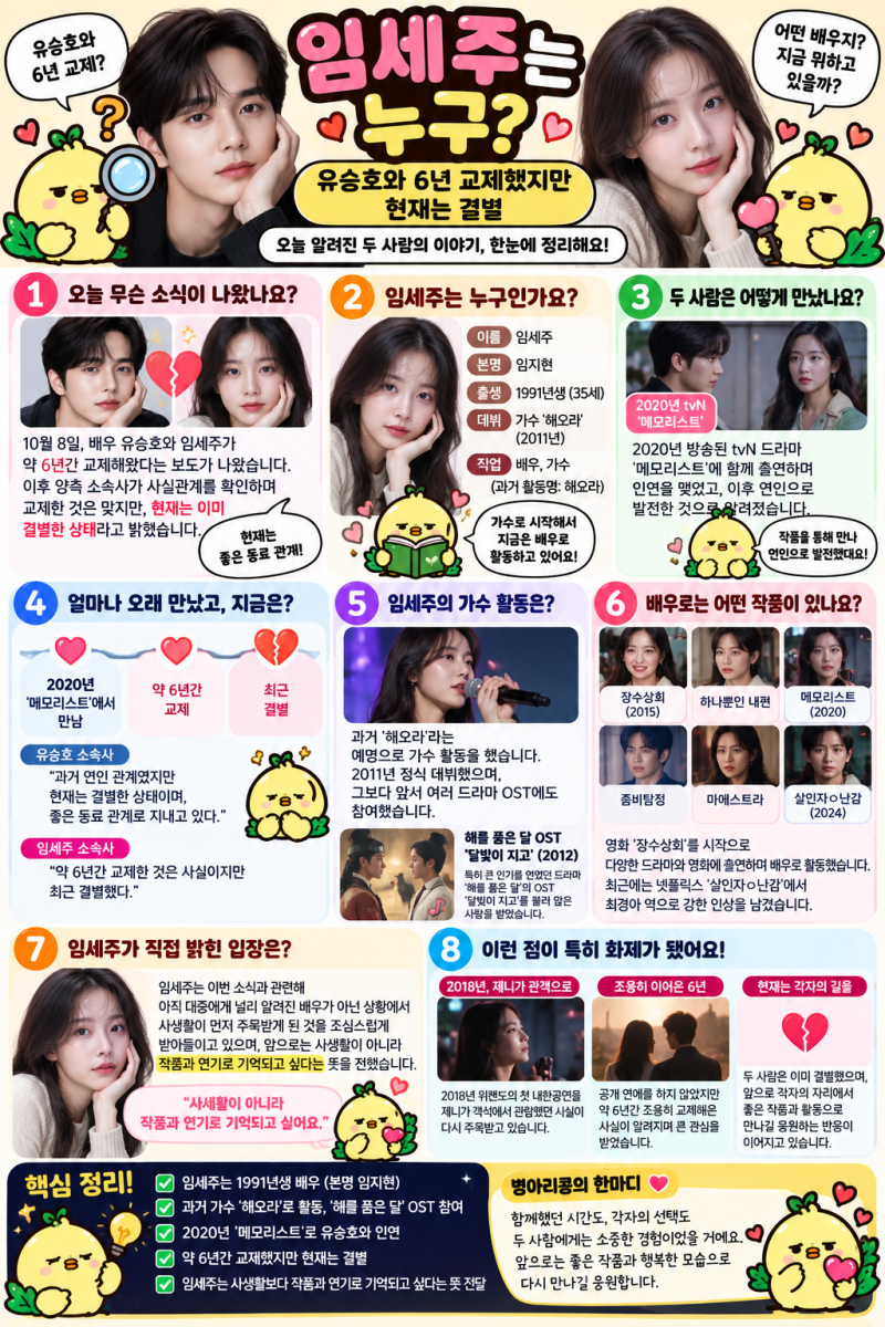 임세주는 누구? 유승호와 6년 교제했지만 현재는 결별…오늘 처음 알려진 두 사람의 이야기