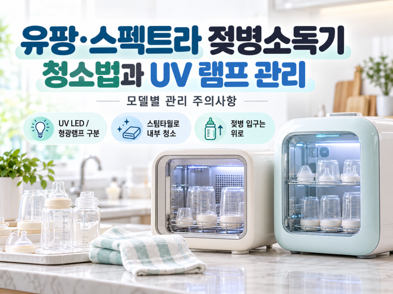 [해결꿀팁] 유팡·스펙트라 젖병소독기 청소법과 UV 램프 교체 주기, 모델별 관리 주의사항
