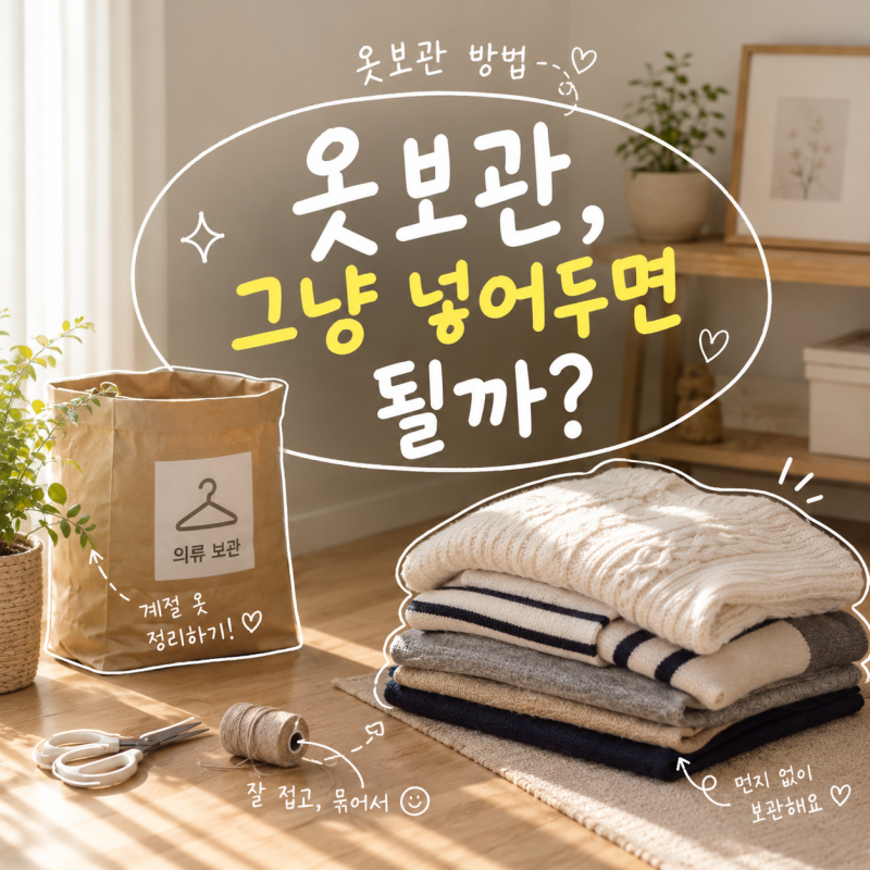 옷보관 다시 하기 귀찮아서 그냥 넣어뒀는데, 다음 계절까지 괜찮을까