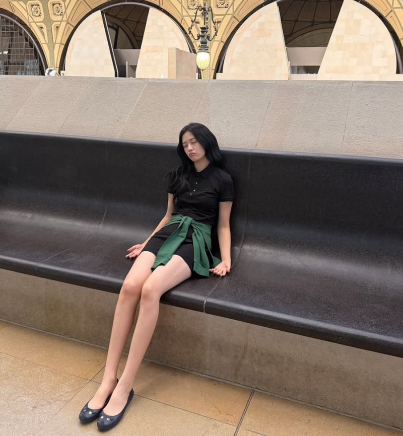 안유진 다리 길이 무슨 일? 라코스테 원피스 입고 뽐낸 비율