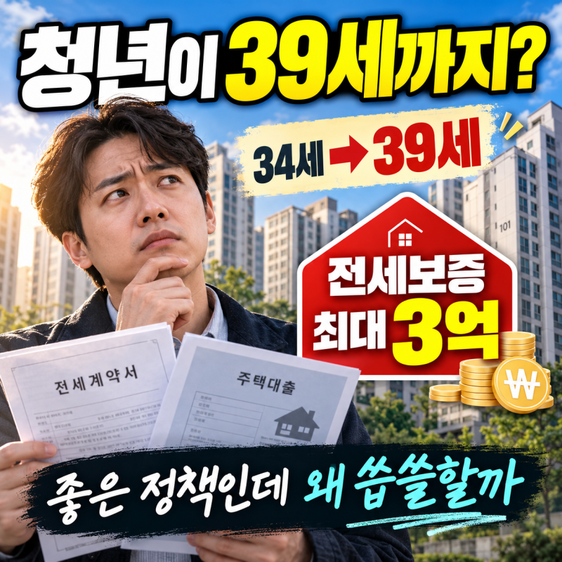 청년이 이제 만 39세까지?｜특례전세보증 확대, 반갑지만 씁쓸한 이유