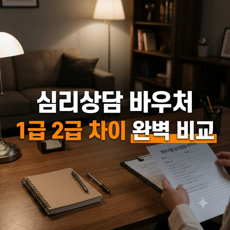 심리상담 바우처 1급 2급 비용차이와 선택 기준 : 회당 비용 본인부담금 비교