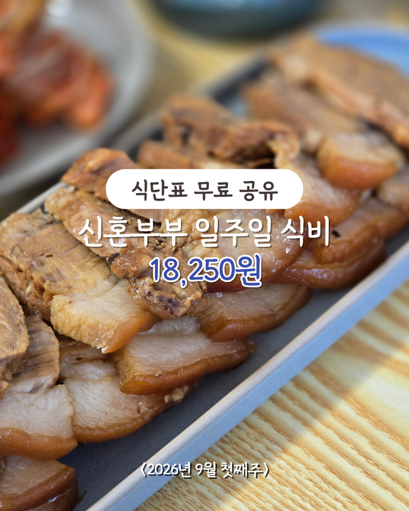 집밥 메뉴 추천, 월 식비 20만원 식비절약 일주일 식단표 정리