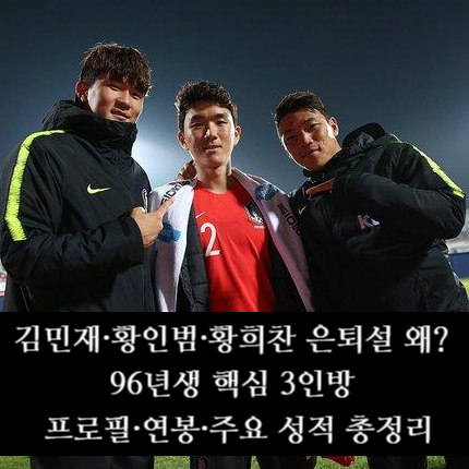 김민재·황인범·황희찬 은퇴설 왜 나왔나? 96라인 3인방 프로필·연봉·주요 성적 총정리