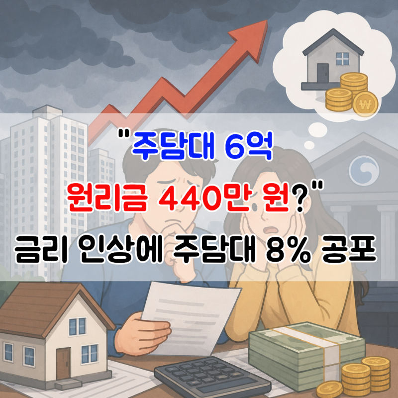 "주담대 6억 원리금 440만 원?" 3년 9개월 만에 최고치 찍은 주담대 금리의 공포