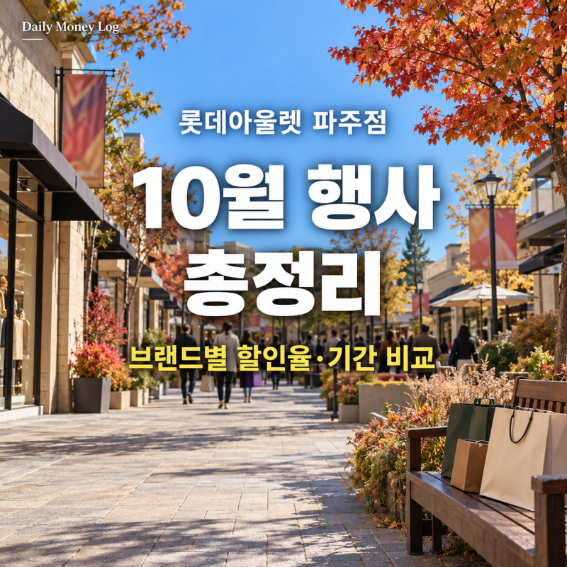 파주 롯데아울렛 10월 행사 총정리｜폴로 최대 60%·아디다스 2개 이상 30%·브룩스브라더스 70%