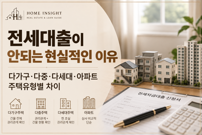 전세대출이 안되는 현실적인 이유｜다가구·다중·다세대·아파트 주택유형별 차이