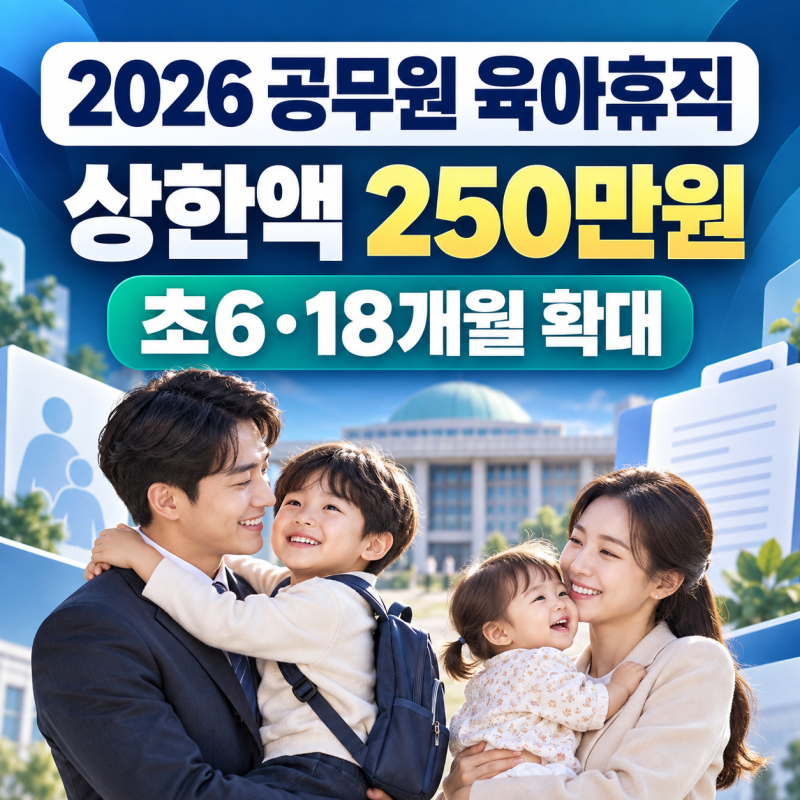 2026 공무원 육아휴직 급여 총정리｜250·200·160만원 상한액, 18개월 조건·초6 확대까지