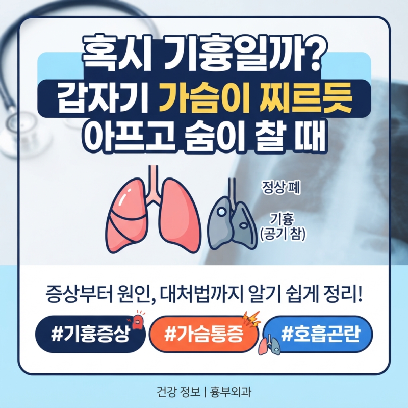 "혹시 기흉일까?" 가슴 통증과 호흡곤란을 유발하는 기흉 초기증상 4가지