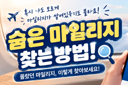 대한항공 숨은 마일리지 찾기｜잠자고 있는 마일리지 확인하는 방법