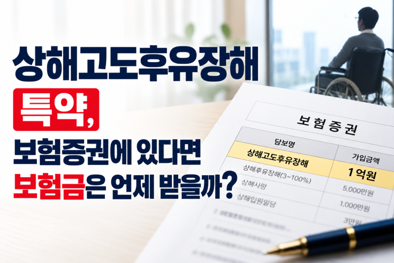 상해고도후유장해 특약, 보험증권에 있다면 보험금은 언제 받을까?