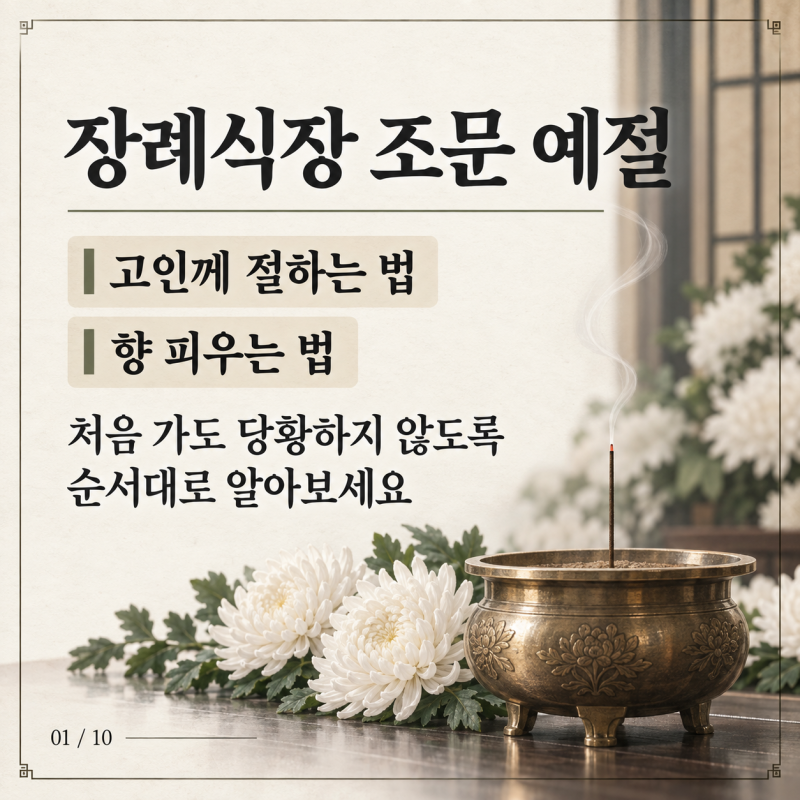 장례식장 절하는 방법과 향 피우는 법｜처음 조문할 때 알아두면 좋은 예절