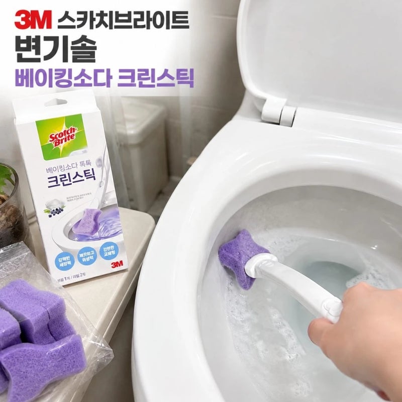 3M 스카치브라이트 변기솔 베이킹소다 크린스틱 리필 30개 욕실 변기클리너 추천