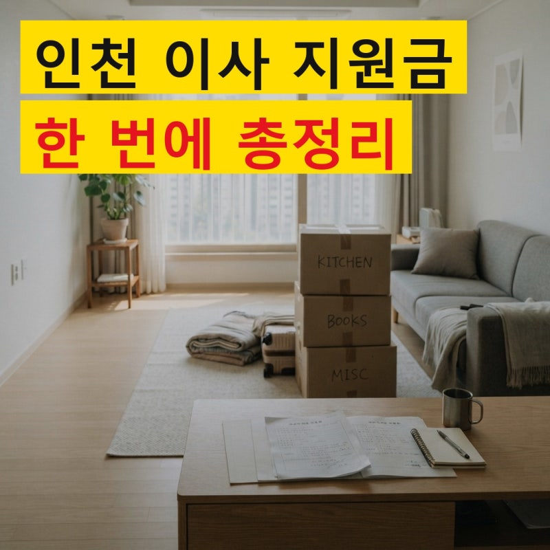 인천 이사 지원금 청년 신혼부부 천원 복비 조건 신청방법 총정리