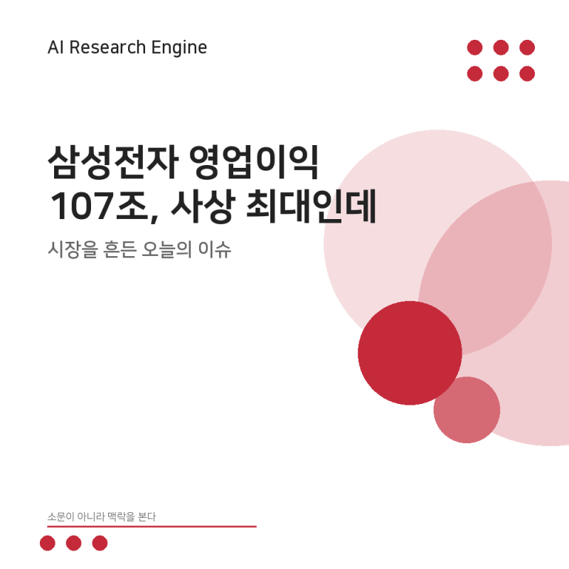 삼성전자 영업이익 107조, 사상 최대인데 코스피가 급락한 날