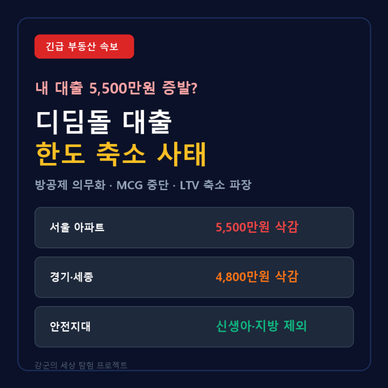 [긴급 점검] 디딤돌 대출 한도 축소 사태 - 방공제 5500만원 삭감과 대응법