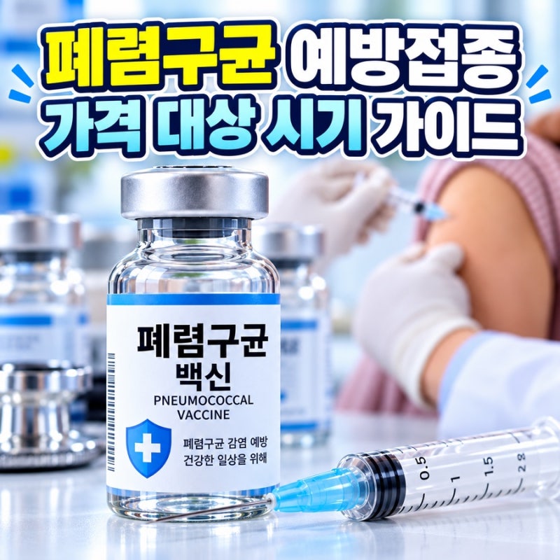 폐렴구균 예방접종 가격 대상 시기 가이드