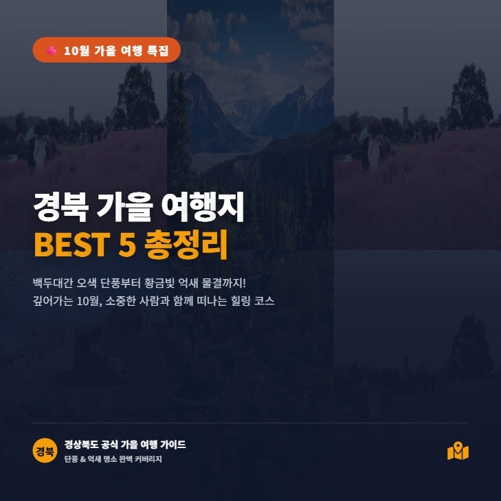 경북에서 10월 가볼만한곳 및 가을 여행지 베스트 5 단풍과 억새 명소 완벽 총정리