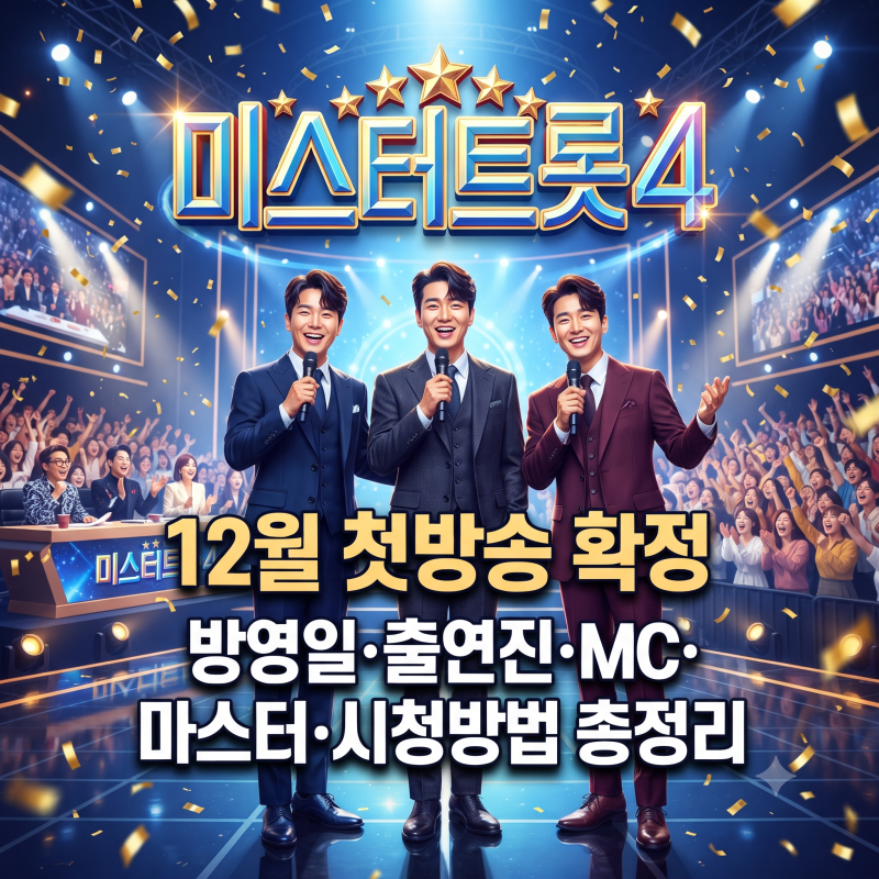 미스터트롯4 12월 첫방송 확정｜방영일·출연진·MC·마스터·시청방법 총정리