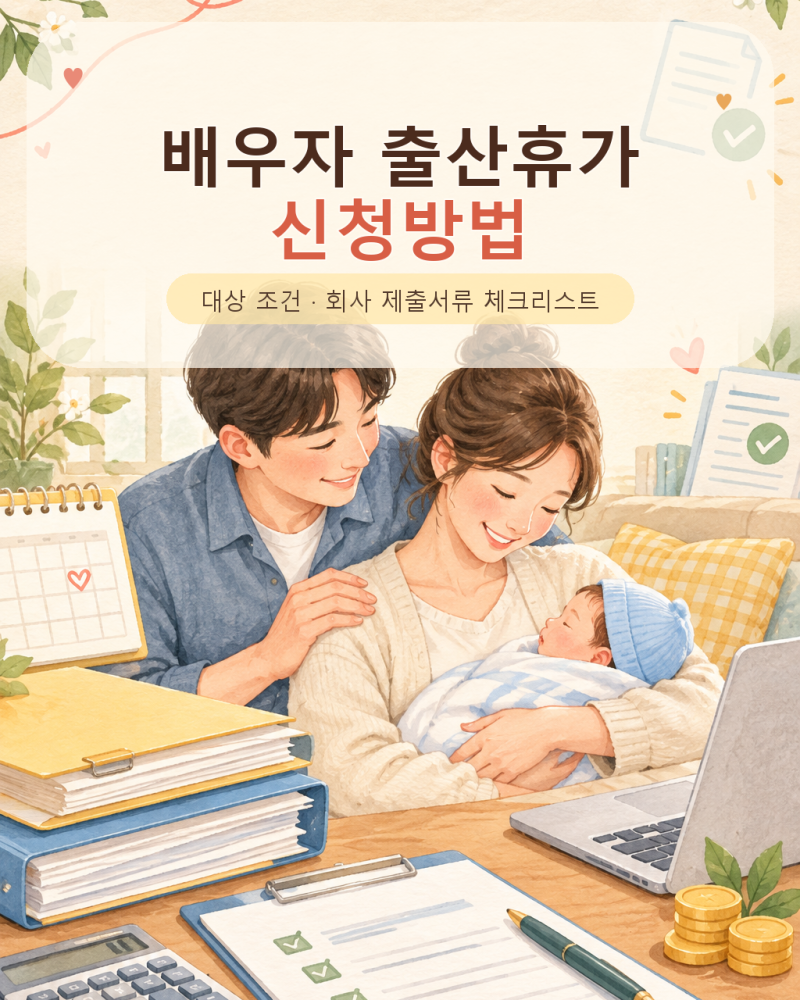 배우자 출산휴가 신청 방법｜대상 조건·회사 제출서류 체크리스트