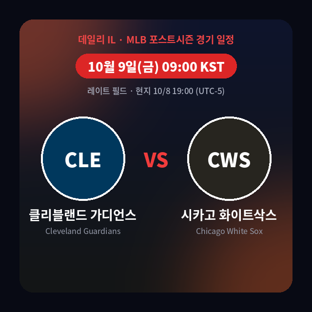 [데일리 IL] 10월 9일 MLB 포스트시즌 경기별 부상자 명단 총정리