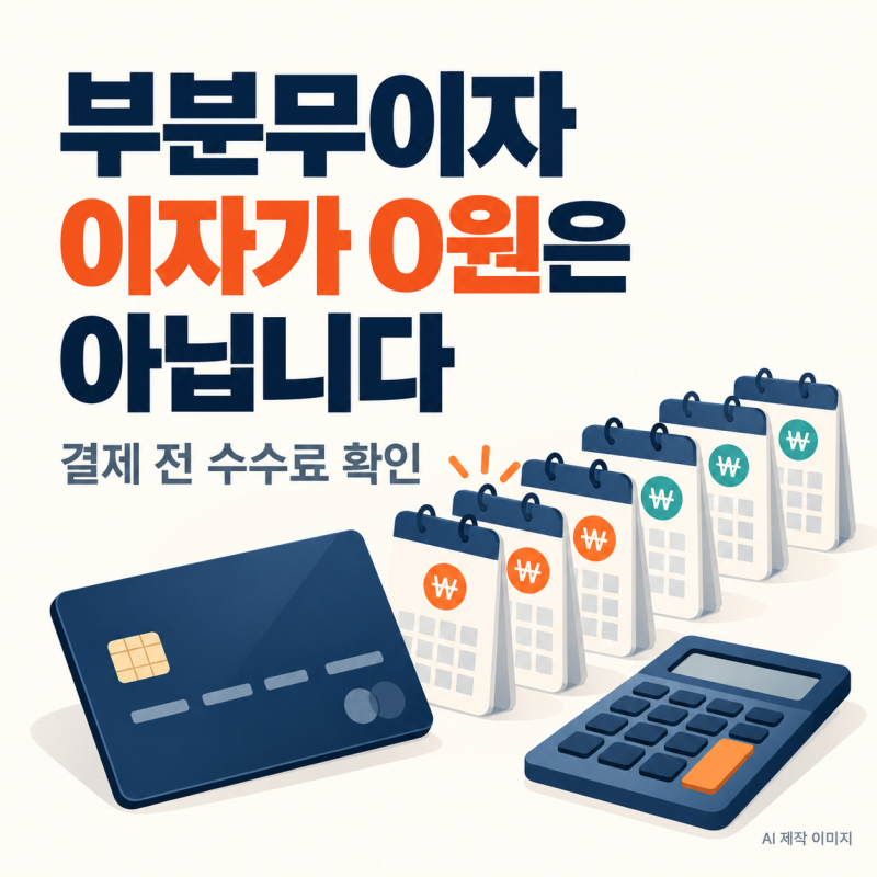 신용카드 부분무이자 할부 뜻, 60만원 결제 수수료 계산 예시