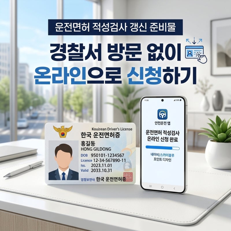 운전면허 적성검사 갱신 준비물 및 경찰서 방문 없이 온라인으로 신청하기