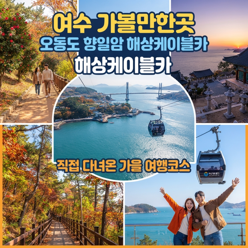 여수 가볼만한곳 오동도 향일암 해상케이블카 직접 다녀온 가을 여행코스