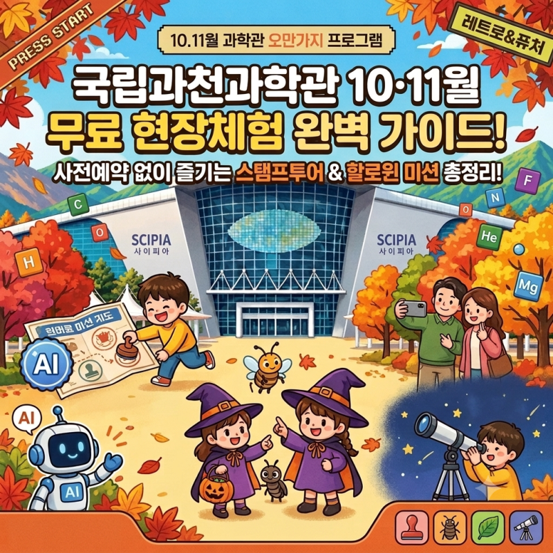 국립과천과학관 10월 11월 프로그램 정리! 예약 없이 즐기는 무료 현장참여 꿀팁 총정리 (스탬....