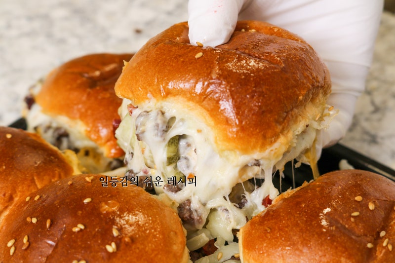 외식보다 맛있는 햄버거 - 슬라이더 수제버거 만들기! 저당 랜치소스 레시피, 간식 저녁메뉴 ....