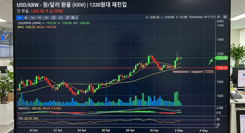 원·달러 환율 1330원대 재진입｜원화 강세가 코스피·외국인·수출주에 미칠 영향