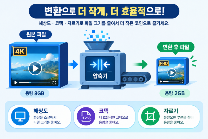 동영상 용량 줄이기 2026 | 휴대폰·PC에서 화질 지키며 줄이는 법