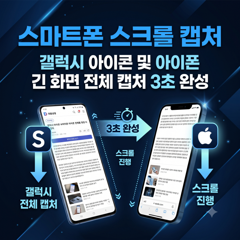 스마트폰 스크롤 긴 캡처 방법 갤럭시 아이폰 전체 화면 캡처 총정리