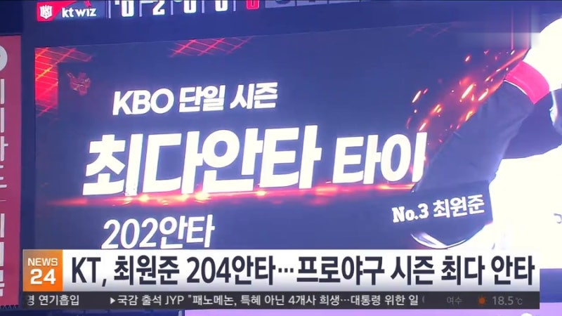 최원준 204안타 신기록, 레이예스와 1개 차…"크게 와 닿지는 않은 것 같아요"