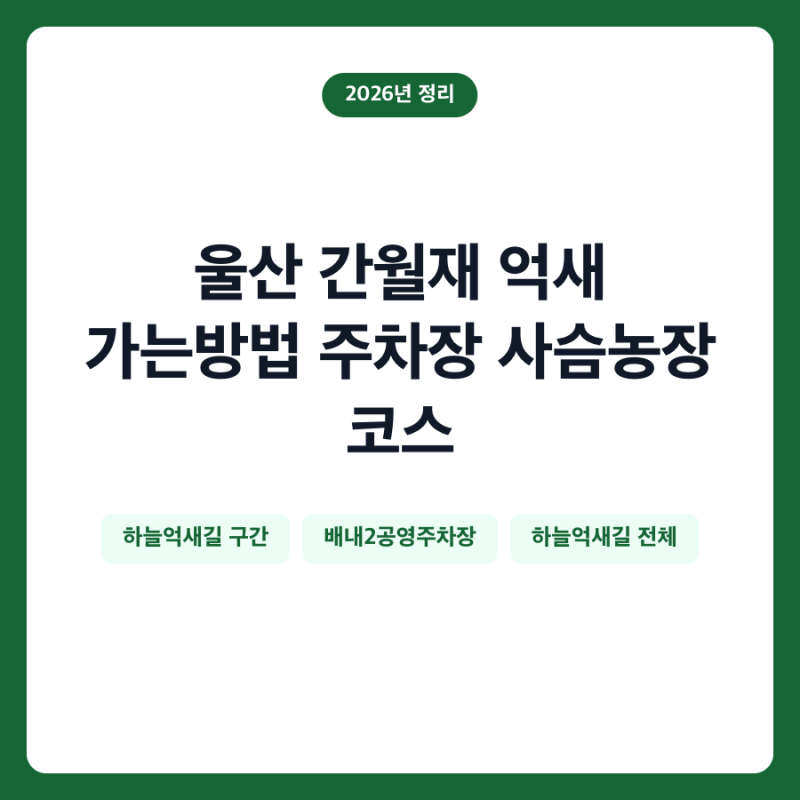 울산 간월재 억새 가는방법 주차장 사슴농장 코스