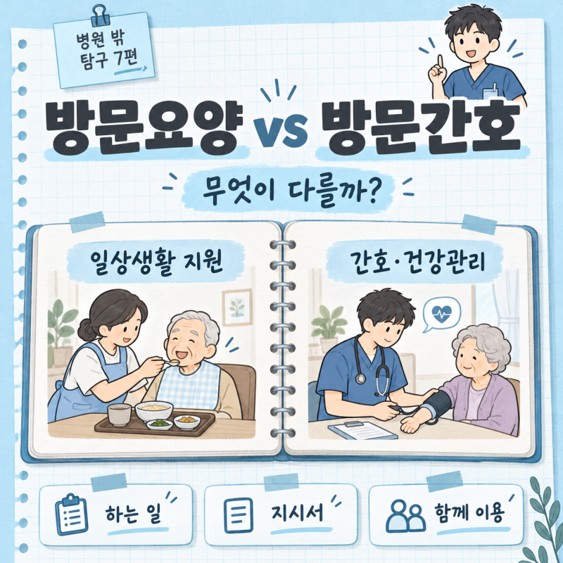 #7 방문요양과 방문간호 차이｜하는 일 · 제공 인력 · 함께 이용하는 방법
