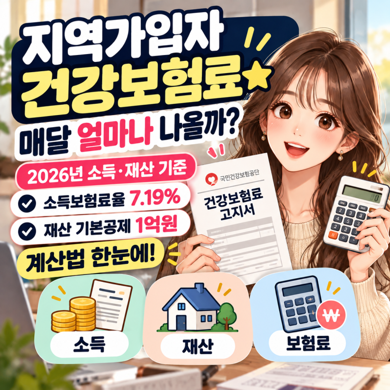 지역가입자 건강보험료 얼마나 나올까?｜소득·재산 계산 기준 총정리