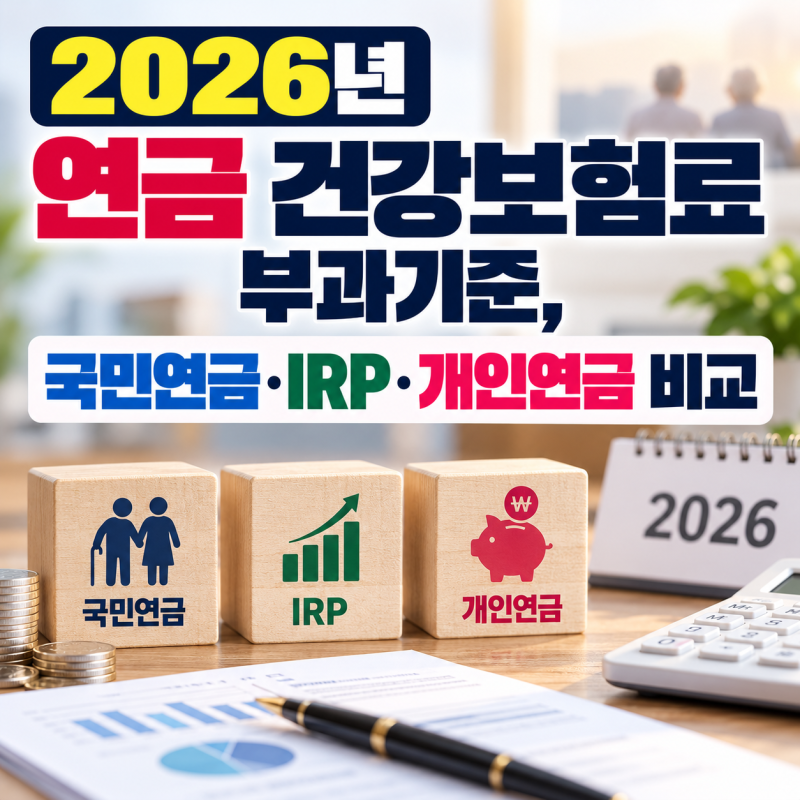 2026년 연금 건강보험료 부과기준, 국민연금·IRP·개인연금 비교