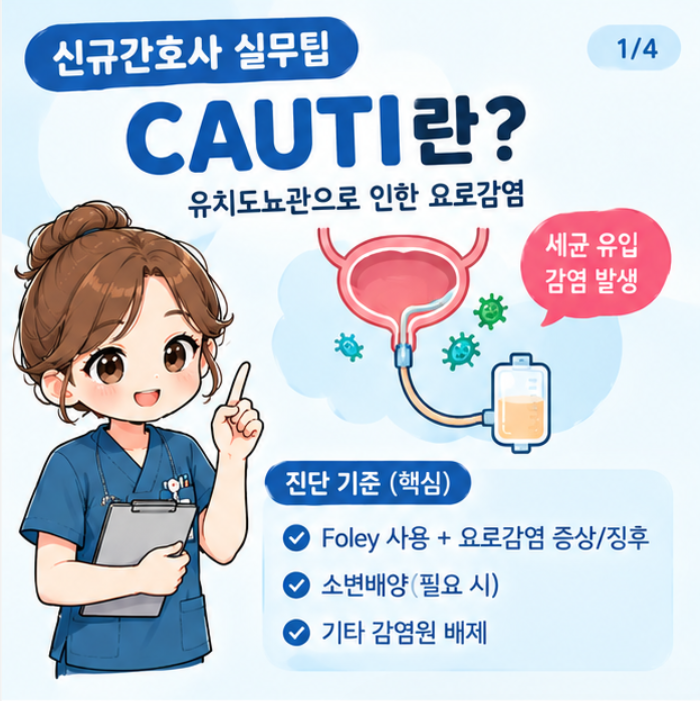 Foley 환자 CAUTI 예방 간호 총정리｜유치도뇨관 감염 예방 6가지 핵심