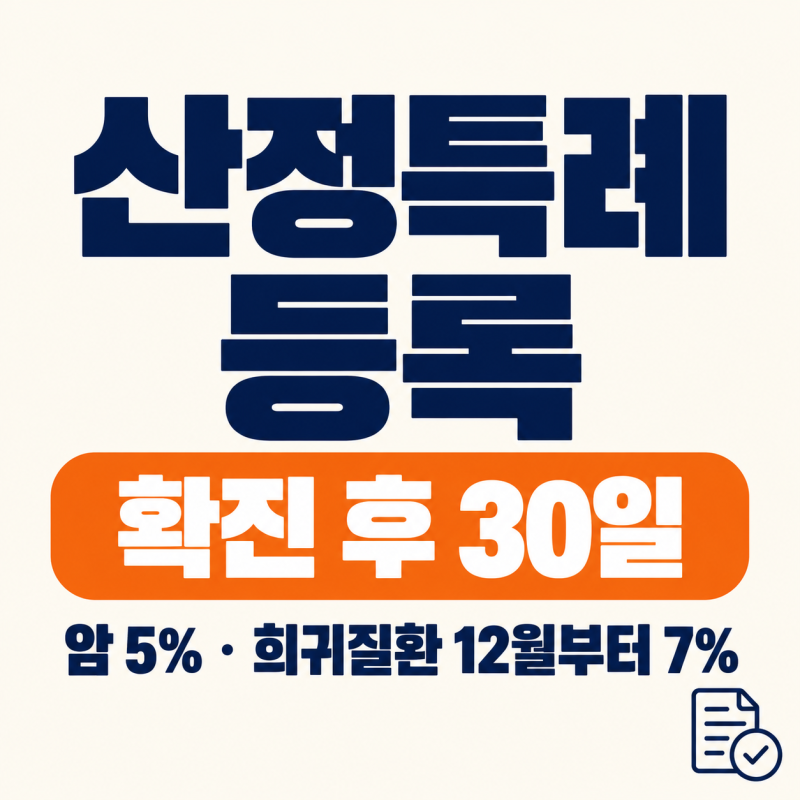 산정특례 등록, 암 진단 후 30일 넘기면 병원비 소급 안 됩니다