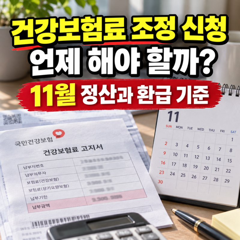 건강보험료 조정 신청 언제 해야 할까? 11월 정산과 환급 기준