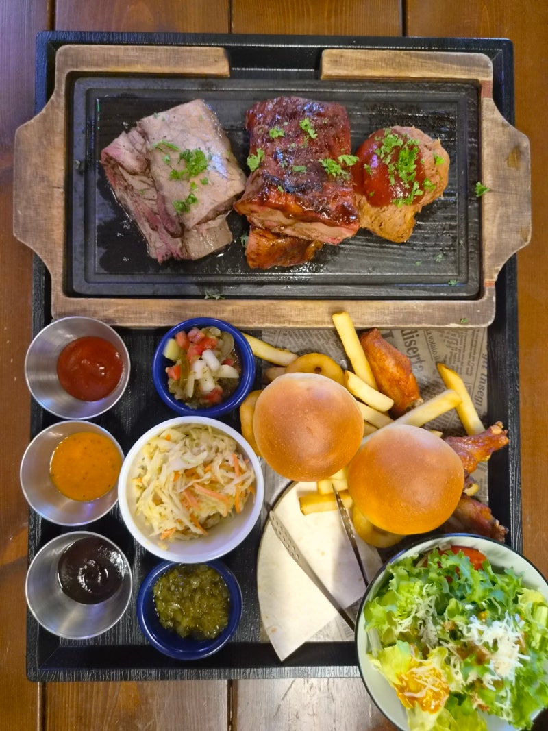 팔공산 맛집 고기집 모닥텍사스바베큐 팔공산점, 캠핑 감성 가득한 텍사스바베큐 2인 멤피스....