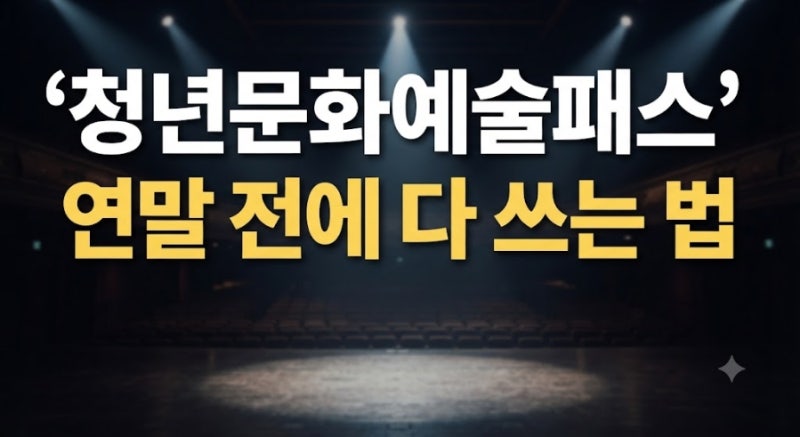 청년문화예술패스 공연·전시·영화·도서 사용처 및 사용방법