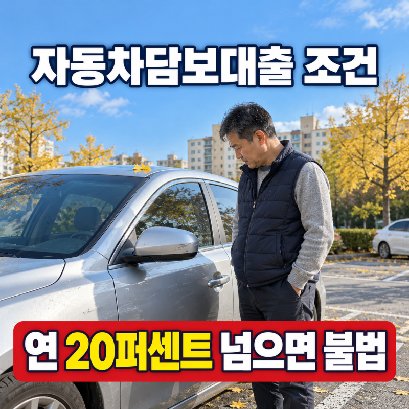 자동차담보대출 조건, 1,000만원 빌려 1년 이자 200만원 넘으면 불법이에요