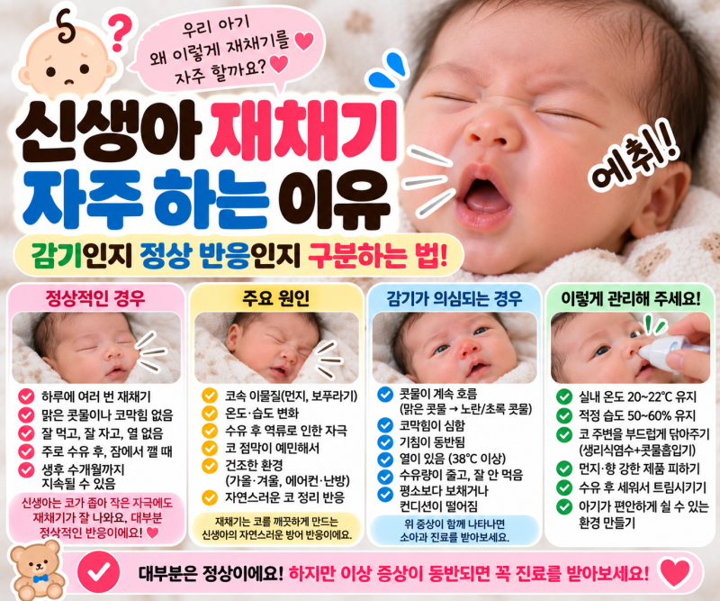* 신생아 재채기 자주 하는 이유｜감기인지 정상 반응인지 구분하는 법